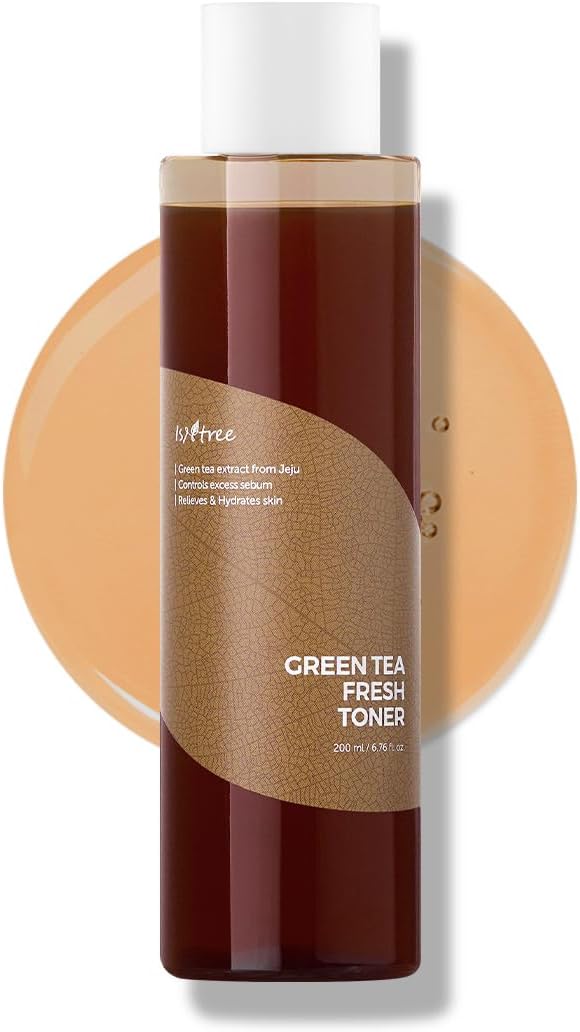 ISNTREE Green Tea Fresh Toner 200ml, 6.76 fl.oz with Hyaluronic Acid for Sensitive, Oily, Dry Skin | Deep Moisturizing Facial Moisturizer, Hypoallergenic