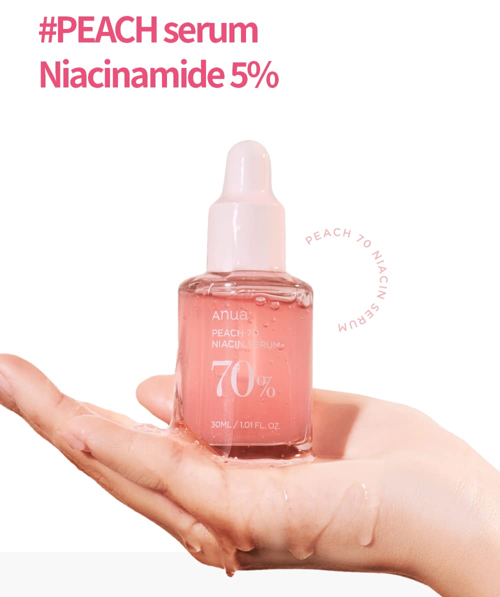 Anua Peach 70% Niacinamide Serum 30ml / brightening hydrating face serum hyperpigmentation treatment/daily clean beauty (1.01 fl. oz.)