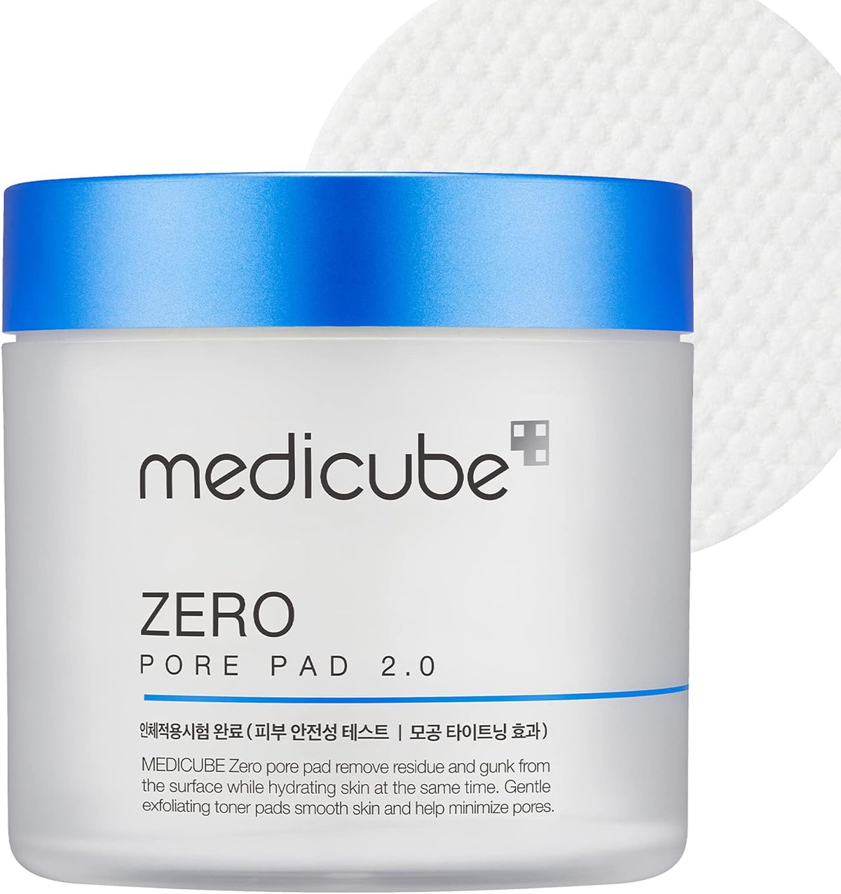 Medicube Zero Pore Pads 2.0 - Dual-Textured Facial Toner Pads for Exfoliation and Minimizing Pores with 4.5% AHA Lactic Acid & 0.45% BHA Salicylic Acid - Ideal for All Skin Types - Korean Skin Care