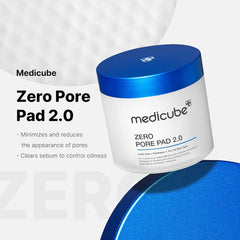 Medicube Zero Pore Pads 2.0 - Dual-Textured Facial Toner Pads for Exfoliation and Minimizing Pores with 4.5% AHA Lactic Acid & 0.45% BHA Salicylic Acid - Ideal for All Skin Types - Korean Skin Care